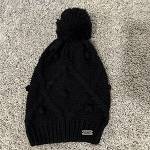 Vans Black Knit Beanie with Pom Pom